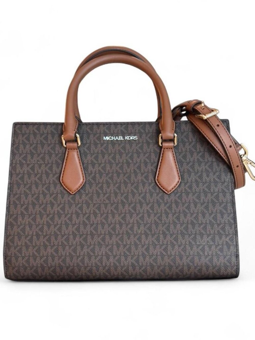 Michael Kors Shelia Medium Logo Satchel in Beown